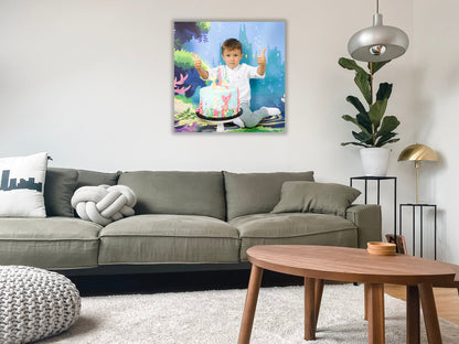 Tablou canvas personalizat pătrat pe pânză, decor modern pentru living
